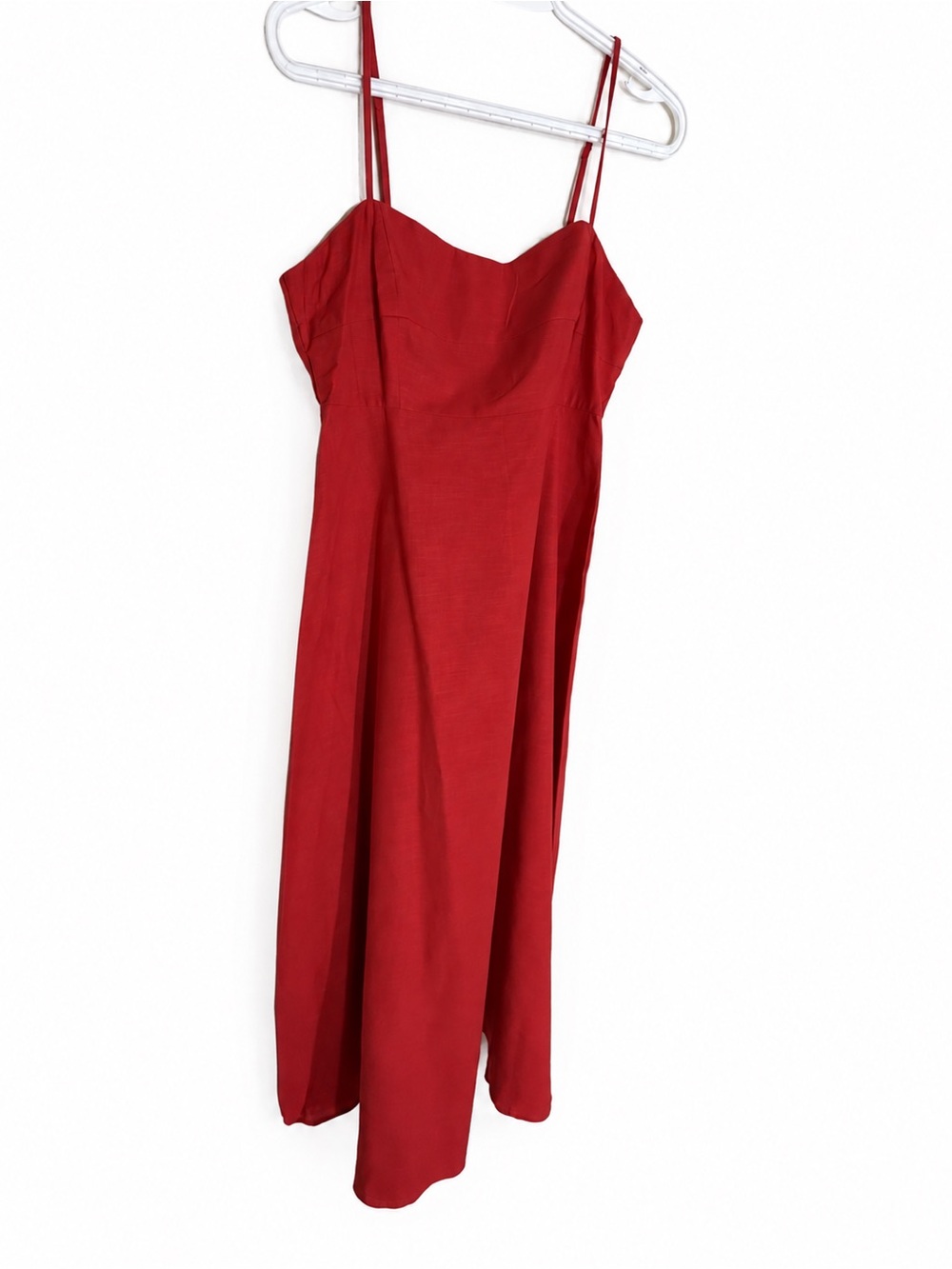 Showpo Red Midi Slip Dress with Double Spaghetti Straps